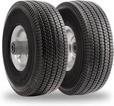 10 Inch Solid Polyurethane Tire 4.10/3.50-4 Tire, 10" Flat Free Wheels with 5...
