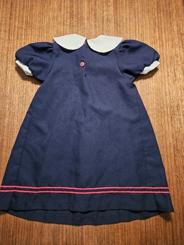 GIRLS SAILOR VINTAGE DRESS SIZE 6 Emily West Navy Blue Short Sleeve MOON - Picture 8 of 11