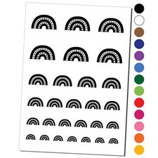 Quirky Rainbow Fun Doodle Temporary Tattoo Water Resistant Set