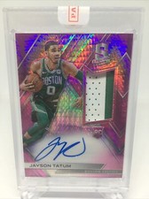 2017 Spectra Neon Pink Jayson Tatum patch auto Redemption /25 RPA Rookie RC