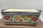 Gibson Elite Luxembourg Stoneware - Baking Dish Loaf Pan, Blue Floral, 8”x6”x3”