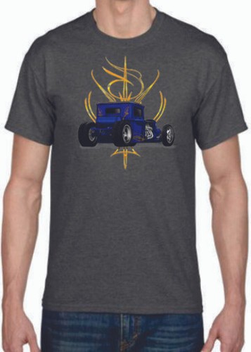 Adult DryBlend® T-Shirt - ( PINSTRIPE BLUE- HOT ROD) - Picture 17 of 44