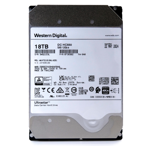 Disque dur d'entreprise WD Ultrastar DC HC550 18 To SAS 3,5" WUH721818AL4201 0F38302 - Photo 4/7