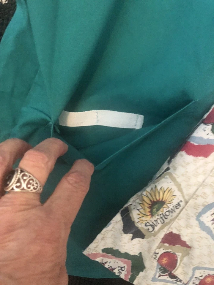 LOT of 3 Sz L Asst SCRUB TOPS Medical Nurse Sunflower LANDAU Green ANGELICA Blue - Image 3 of 4