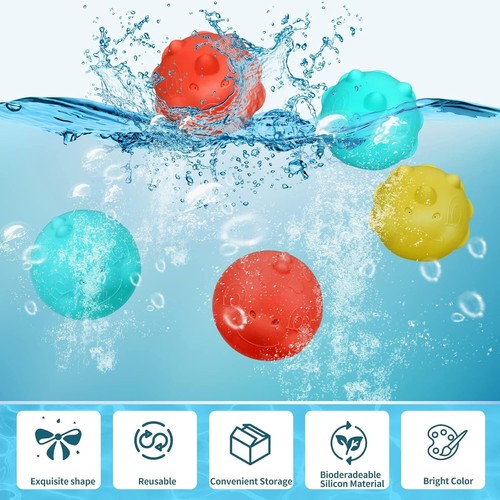 Wiederverwendbare Wasserballons, 12PCS Silikon Wasserballons Spielzeug, weich ab - Bild 2 von 8