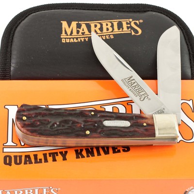 Marbles Stag Bone Jumbo Trapper Pocket Knife New mr117 Handles Folding 2 Blade