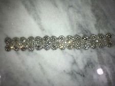Gorgeous Wedding Bouquet Ribbon - Hand Sewn Rhinestones and Beads