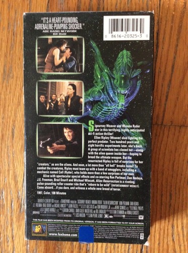 ALIEN Resurrection, VHS VG USED CONDITION FREE SHIPPING - Imagen 2 de 2