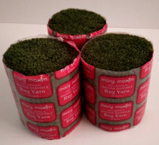 3 Mary Maxim Latch Hook Cut Rug Yarn  049 Green Non- Allergenic Mothproof