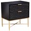 origins by alpine black pearl two drawer wood nightstand in black