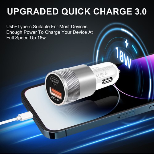 For Samsung A55 A53 A35 A14 Fast Car Charger Adapter Type-C to Type-C Cable Cord - Picture 17 of 29
