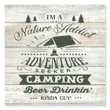 Nature Addict Kinda Guy Rustic Looking Camping Outdoors Wood B3-12120062073