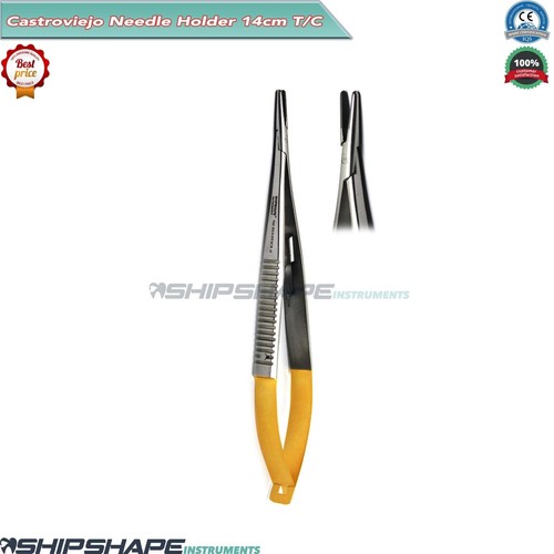 T/C Castroviejo Needle Holder 5.5" Straight Plier Dental Surgical Instruments SS - Picture 8 of 9