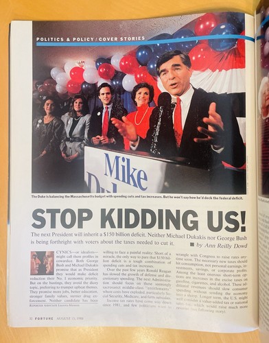 Fortune Magazine August 15 1988 Stop Kidding US George Bush Michael Dukakis Rare - Picture 11 of 12
