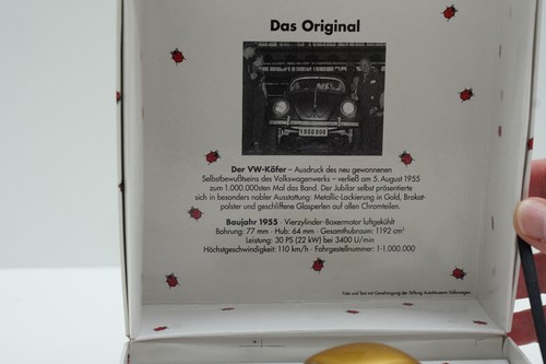 Minichamps 052003 Der Millionste VW-Käfer Baujahr 1955 goldmetallic 1:43 - Bild 6 von 9