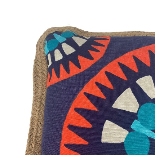 Allen + Roth Mandala Pattern Decorative Throw Pillow Geometric Jute Edge 17x17 - Picture 2 of 9