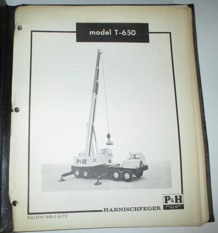 P&H T-650 Crane Instruction Service Shop Maintenance Manual Harnischfeger 6-71 - Image 2 of 4