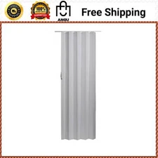 via 36 in. x 80 in. white vinyl accordion door with hardware