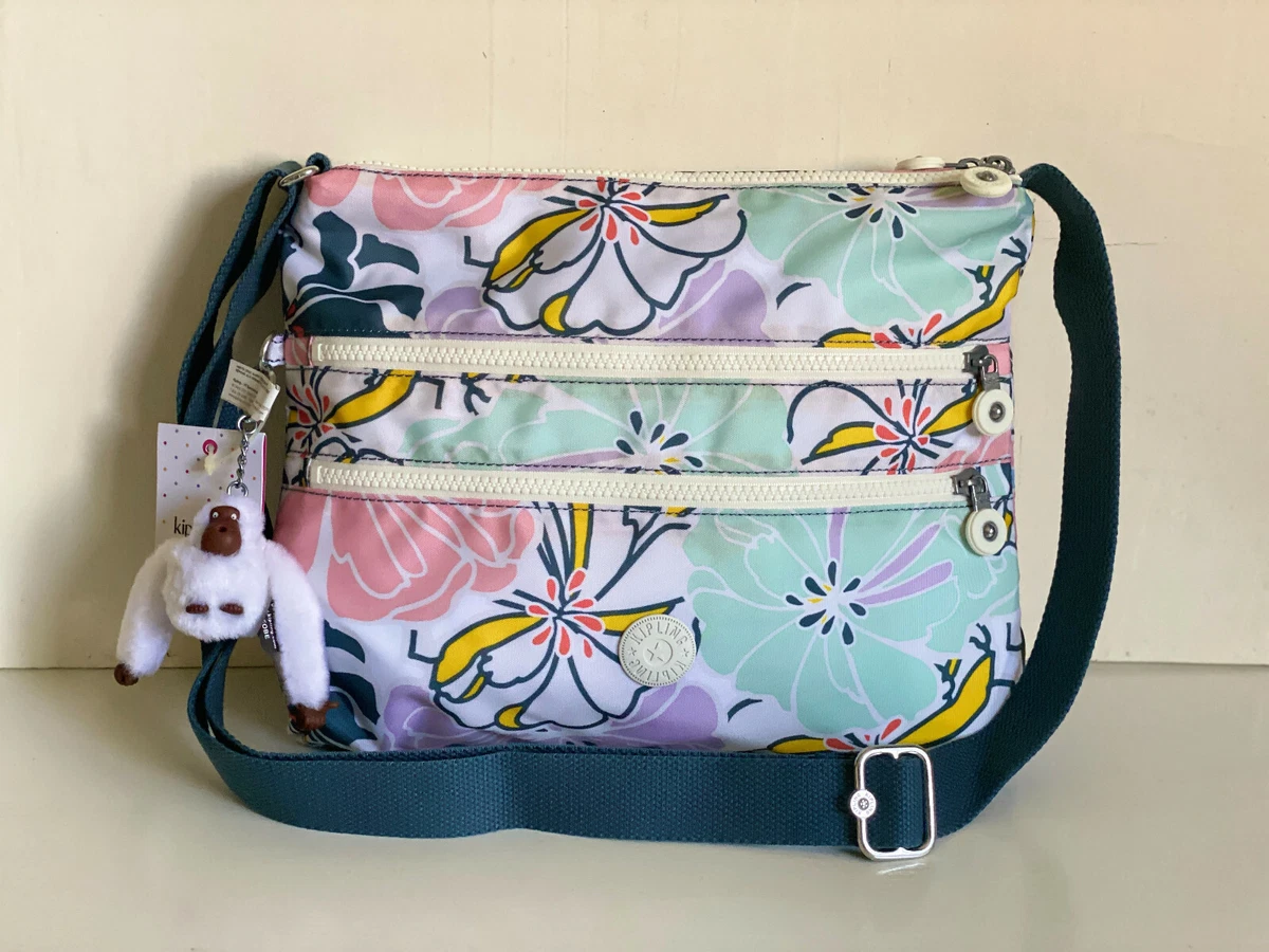 NEW KIPLING ALVAR HELLO SPRING PRINTED CROSSBODY SLING MESSENGER BAG 89 SALE
