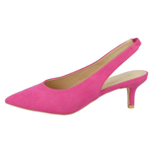 Spot On Zapato De Tacón Slingback Para Dama Negro, Beige O Fucsia - Imagen 3 de 24