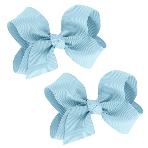 WD2U Girls Set of 2 Small Grosgrain 3" Pigtail Hair Bows French Clip Barrettes - Picture 29 of 62