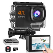 4K60FPS Action Camera Touchscreen, 40M Waterproof Underwater Camera... Fast Ship