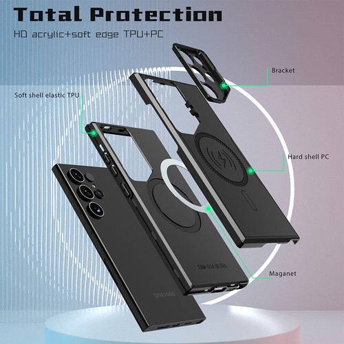 Samsung Galaxy S24 Ultra S24 Plus Magnetic Case Camera Kickstand Case Cover - Picture 5 of 43