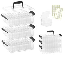 Bead Organizer Box 90 Pcs, 3-Tier Large Capacity Stackable Bead Storage Conta...
