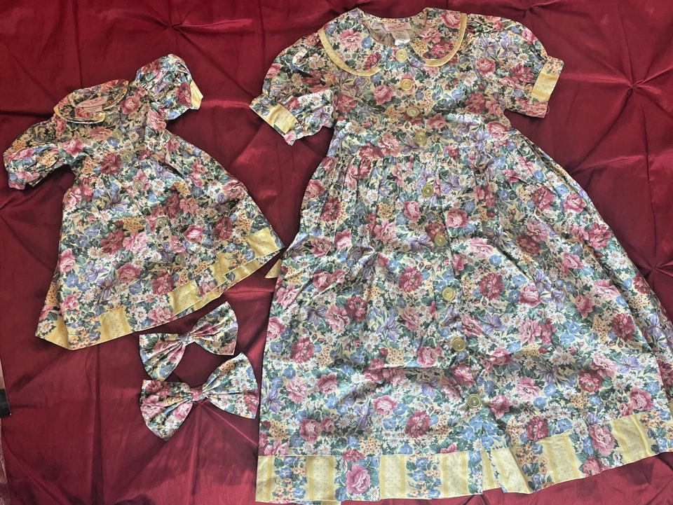 Vestido de muñeca My Twinn talla 6 Cottagecore amarillo pradera lazos midi EE. UU. Foto 2 de 4