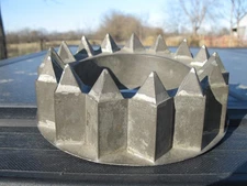 tin food mold ice cream art deco antique cathedral metal crown farmhouse