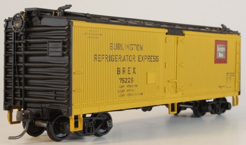 Athearn HO Burlington 40' madera hielo búnker refrigerador caja azul 5027 BREX74257 RTR NUEVO - Imagen 3 de 8