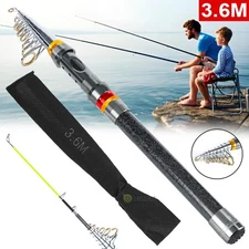3.6M Heavy Duty Carbon Fiber Telescopic Fishing Rod Sea Saltwater Freshwater