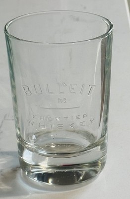 Bulleit Bourbon Frontier Whiskey Glass Oval Weighted 4.25'' Set Of 6 Italy EUC