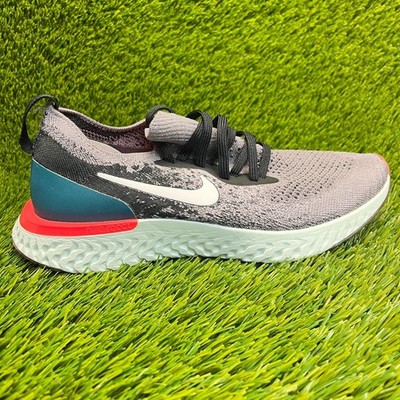 Nike Epic React Flyknit Girls Size 6Y Gray Black Athletic Running Shoes Sneakers