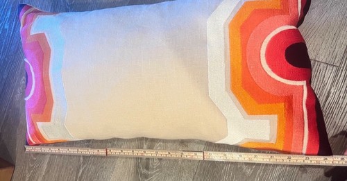 Trina Turk MCM Dekokissen orange rot bunt 15x23 Feder bestickt - Bild 10 von 10