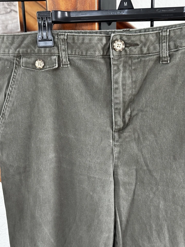 Long tall sally Sz 14 Olive Green Wide Leg Slacks Pants - Image 4 of 4