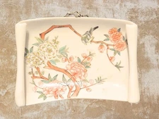 Chinese Yongzheng Porcelain Famille Rose Prunus Tree Rolled Plate Tray Birds