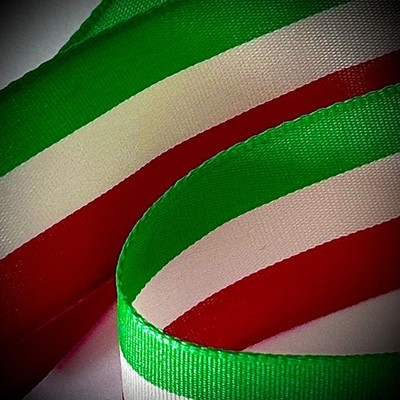 Satinband Ungarn Flagge 25 mm breit - rot weiß grün - Meterware