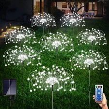 8 Pack Outdoor Solar Garden Lights, Firework Lights Solar Powered 8 Modes, So...