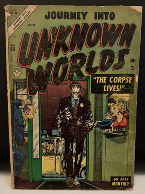 JOURNEY INTO UNKNOWN WORLDS #28 Comic Atlas Comics Golden Age ZOMBIE cover