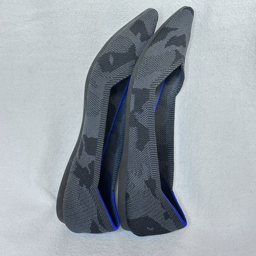 Rothy’s The Point sz 7 Gray Camo Camouflage Blue Retired Pointed Flats Shoes-EUC - Picture 4 of 5