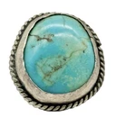 Vintage Navajo Sterling Silver Blue Turquoise Ring Size 7