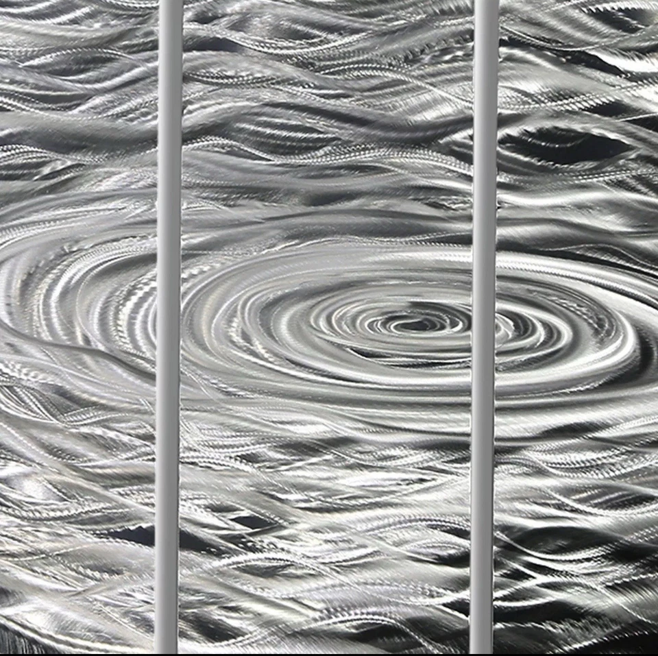 NUEVO EN CAJA Moderno Arte de Pared de Metal 3D Paneles de Escultura Plateados por Jon Allen Foto 3 de 3