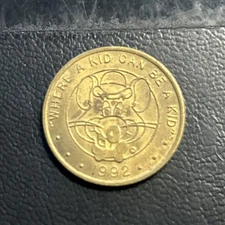 1992 Chuck E. Cheese Pizza, Where A Kid Can Be A Kid Game Arcade Token