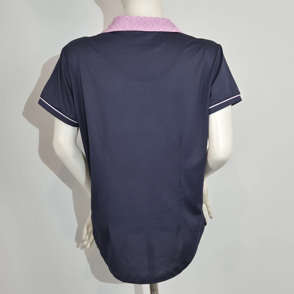 Polo deportivo de golf deportivo Haley para mujer talla L azul rosa manga corta (59) Foto 4 de 4
