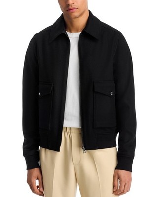 Ps Paul Smith Wool-Cashmere Blend Sweater Jacket Men's M Black Zip Front Closure