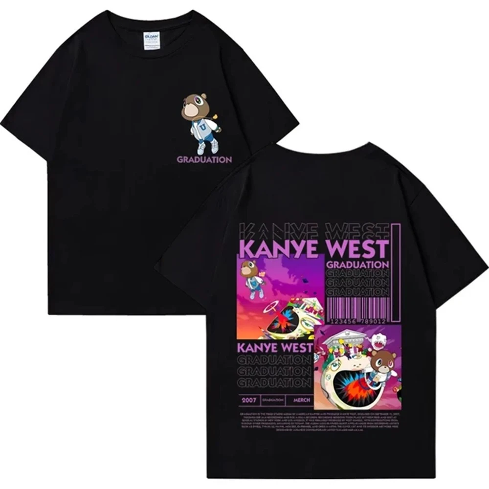 Kanye West Graduation Cotton T-Shirt Graphic Print Rapper Hip Hop Tee