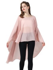 1 Pack High Low Shawl Chiffon Capelets Wedding Bridal Cape Sheer Overlay