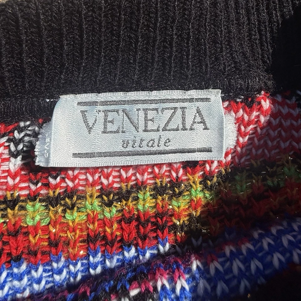 Коренастый вязаный рождественский свитер 90-х винтажный женщин плюс размер 4 X Venezia уродливый - Изображение 3 из 4