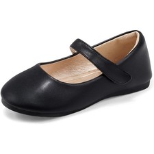 Girls Dress Shoes Toddler Flower Girl Kids Mary Jane Shoes Black Pu Ballet Fl...